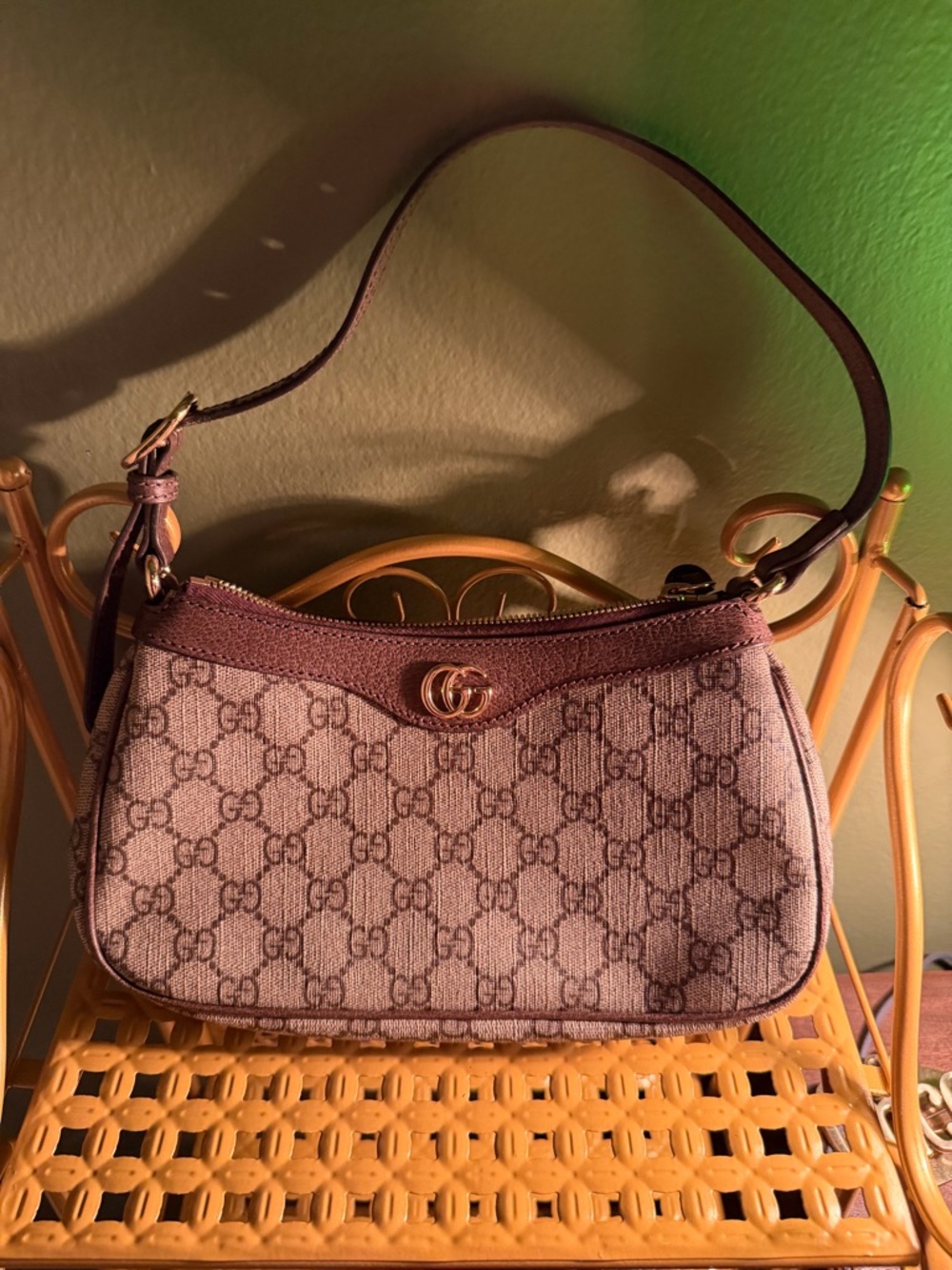 Gucci Ophidia Small Shoulder Bag Brown Monogram Leather Gold Hardware NWT